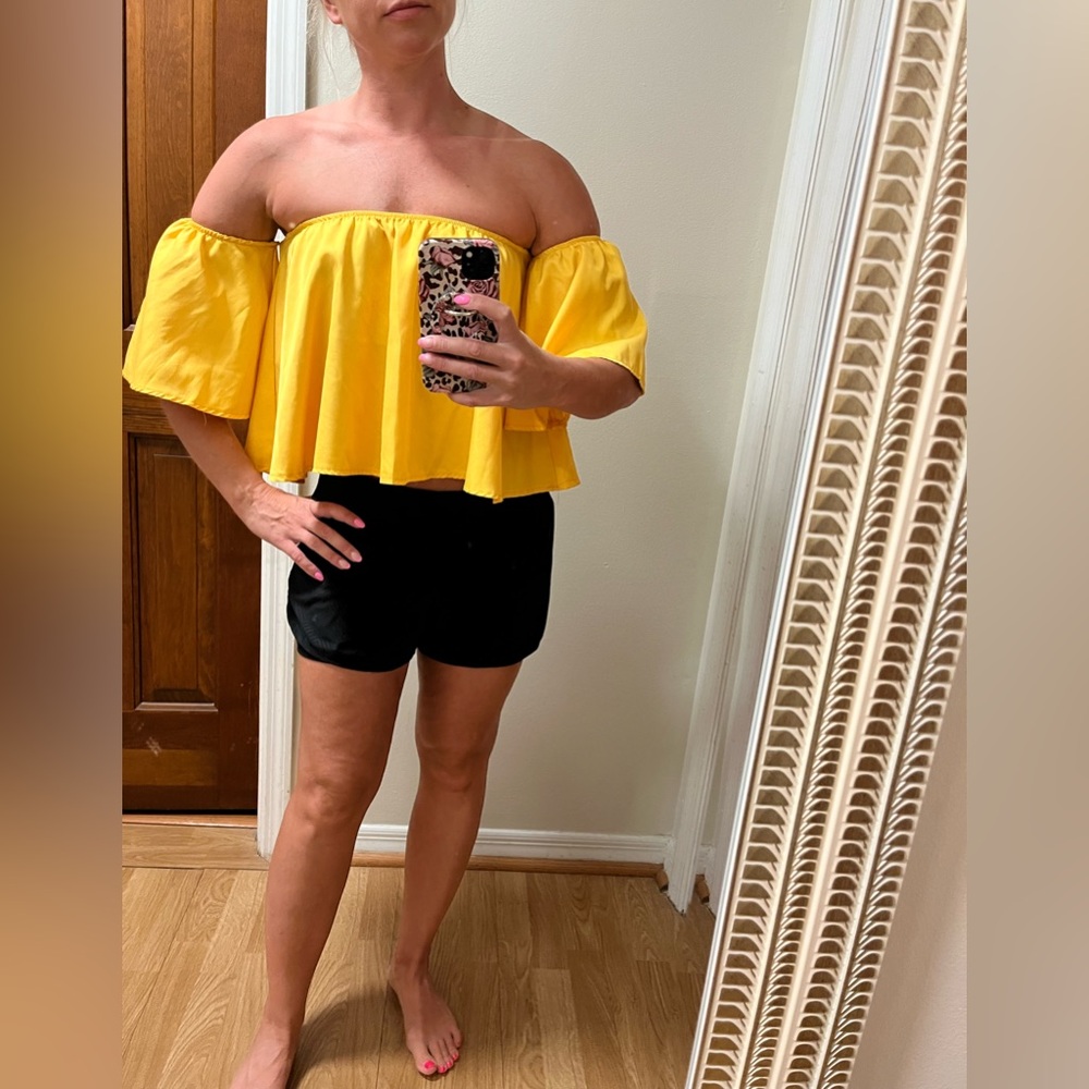 Yellow Off-Shoulder Top